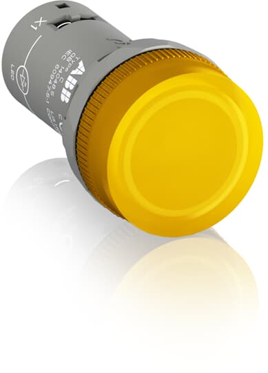ABB Controls 22mm Pilot Light; Round; Yellow; 24VAC/DC